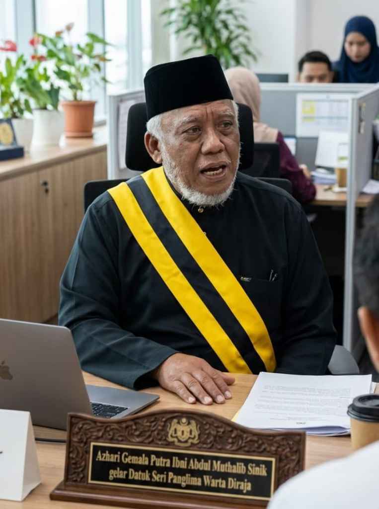 Direktur Eksekutif Lembaga Independen Pemerhati Pembangunan Sumatera Utara (LIPPSU), Azhari Gemala Putra Ibni Abdul Muthalib Sinik, yang telah dikukuhkan dengan gelar adat Datuk Seri Panglima Warta Diraja